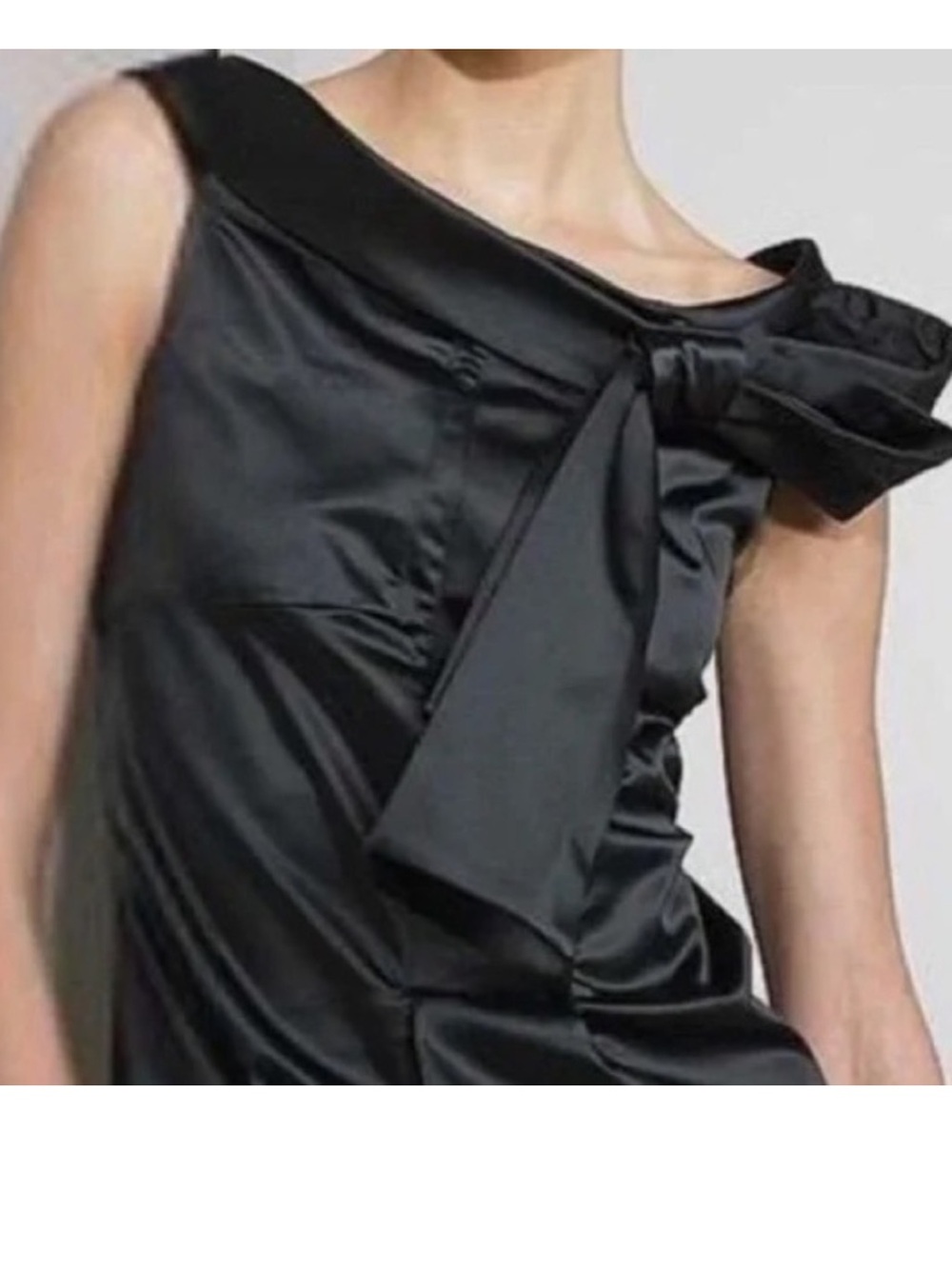 Diane Von Furstenberg Satin Black Bow Dress Sz.2